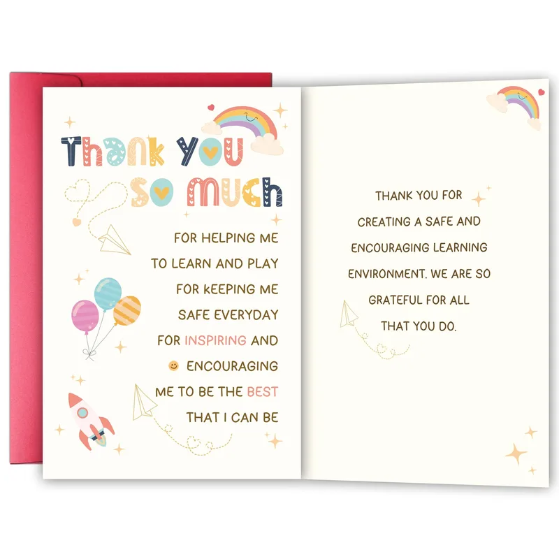 Appreciation Teacher Card: Rainbow Thank You Design