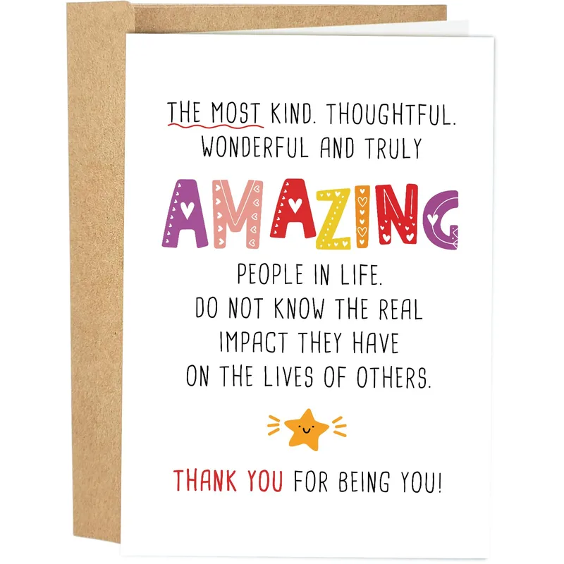 Thanks for Being You Card: Colorful Heart Lettering