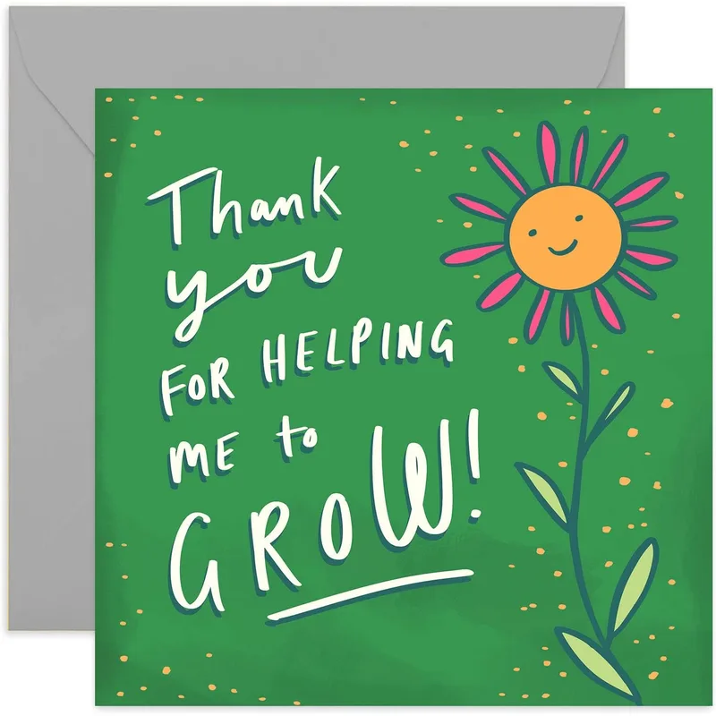 Thanks for Helping Me Grow Card with a smiling flower
