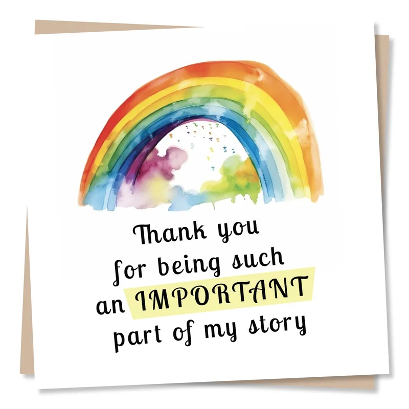Watercolor Rainbow Thank You Card for Someone Special