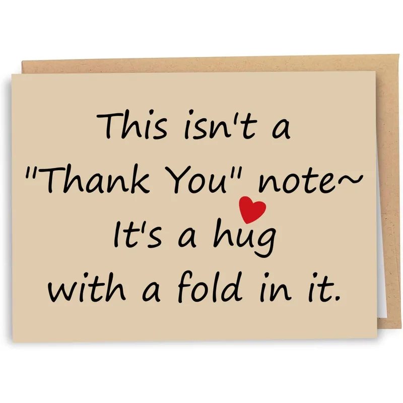 Thank You Hug Card: A Funny Note With a Fold