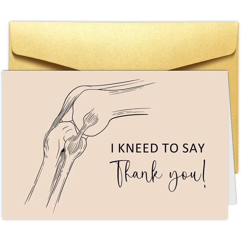 Knee Pun Thank You Card for Doctors, Nurses and Helpers