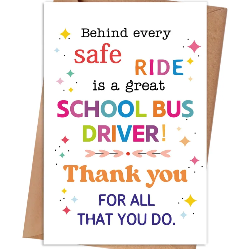 School Bus Driver Thank You Card: Safe Rides Start With You