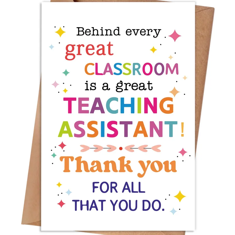 Teaching Assistant Thank You Card: Bright Classroom Thanks