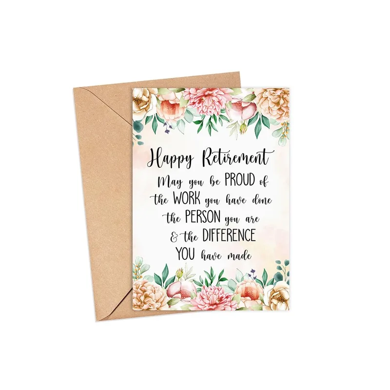 Proud of Your Work Card: A Floral Retirement Greeting