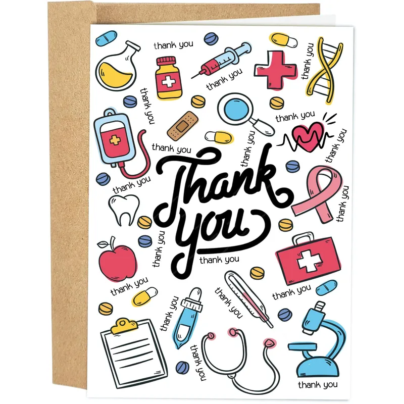 Thank You Thank You Thank Card for Medical Staff Appreciation