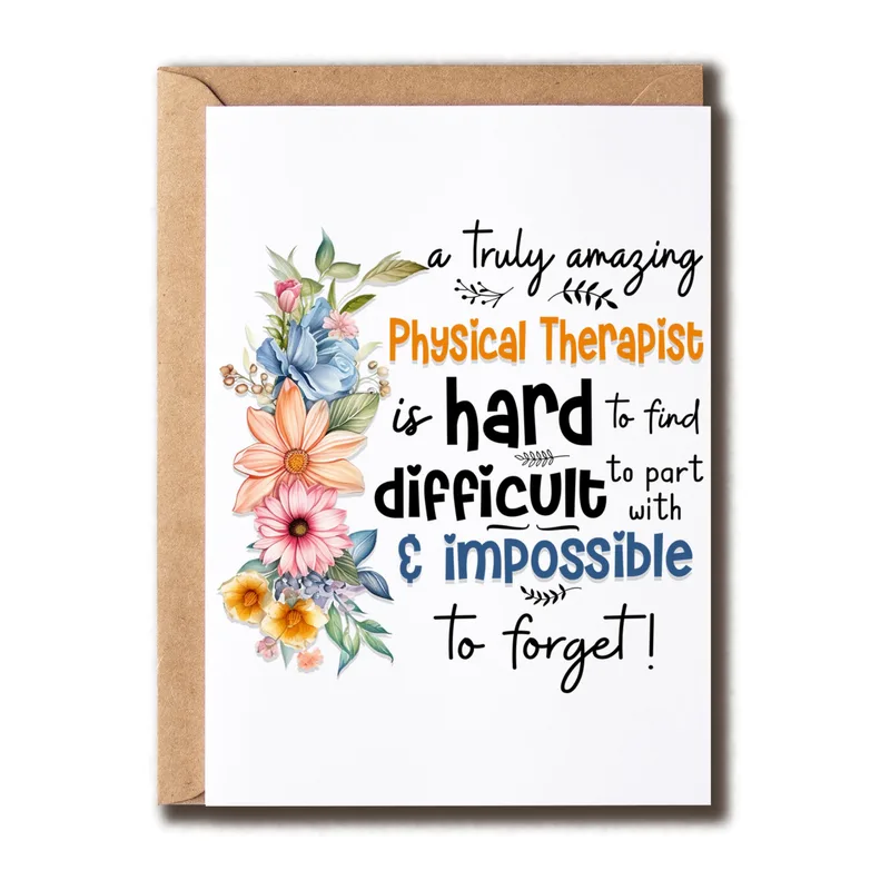 Physical Therapist Appreciation Card with Watercolor Florals