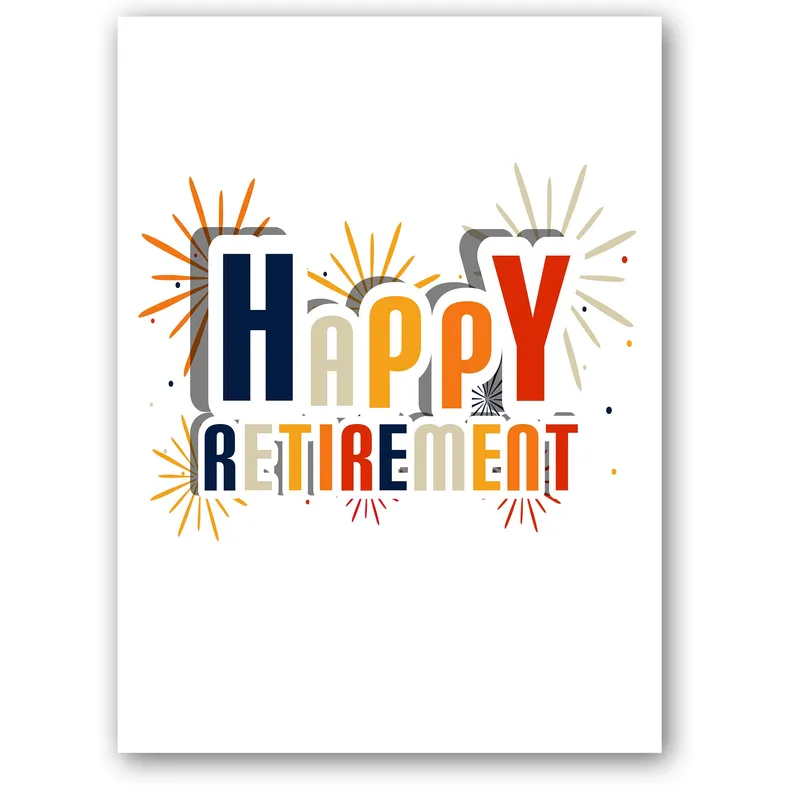 Colorful Retirement Card: Happy Retirement Starburst Design