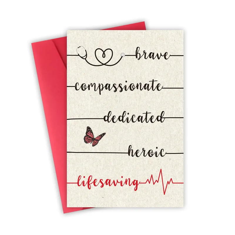 Healthcare Hero Card: Brave, Compassionate, Lifesaving