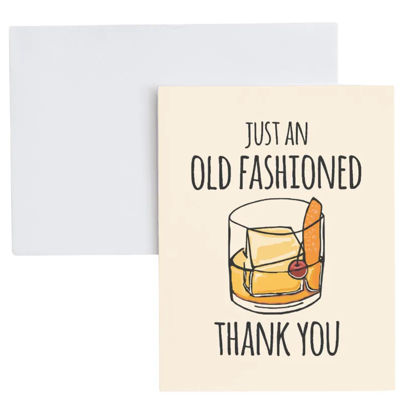 Old Fashioned Thank You Card for a Cocktail Lover