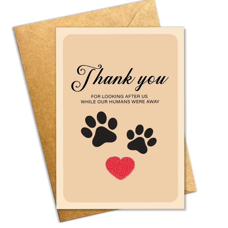 Dog Sitter Thank You Card: A Paw-Print Thanks for Minding the Pack