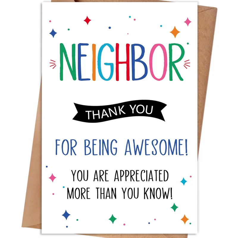 Neighbor Thank You Card for Being Awesome and Appreciated