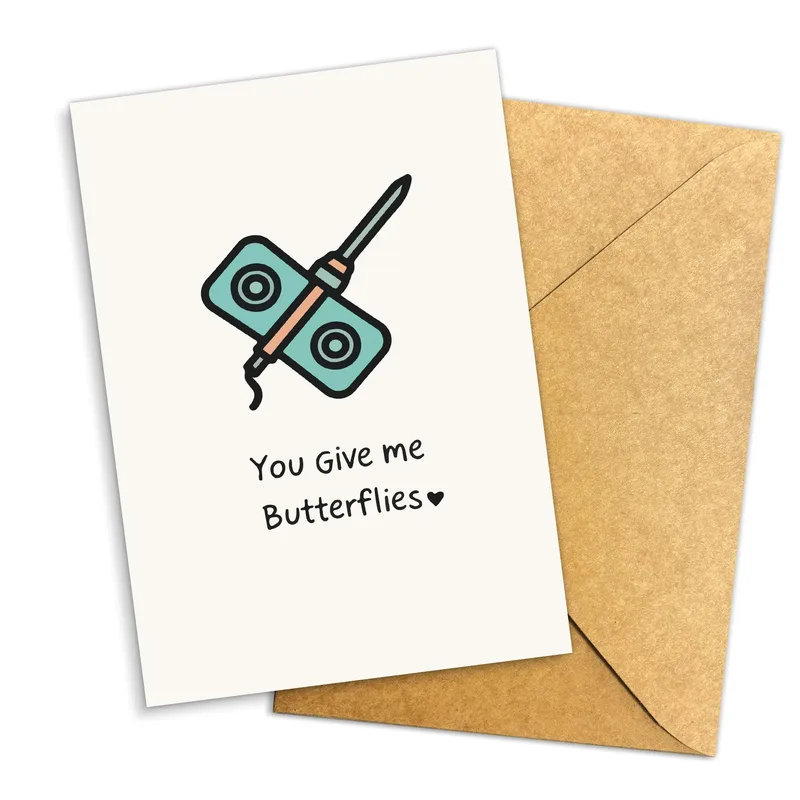 Butterflies Love Card: A Teal Syringe With a Heart