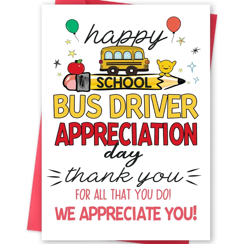 Happy School Bus Driver Card for Your Morning Route Hero