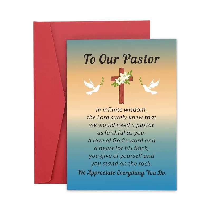 To Our Pastor Card: Cross With Doves Thank You Design