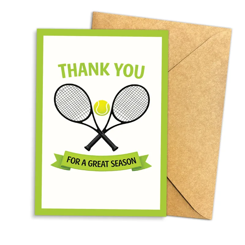 Tennis Coach Thank You Card: Thanks for a Great Season