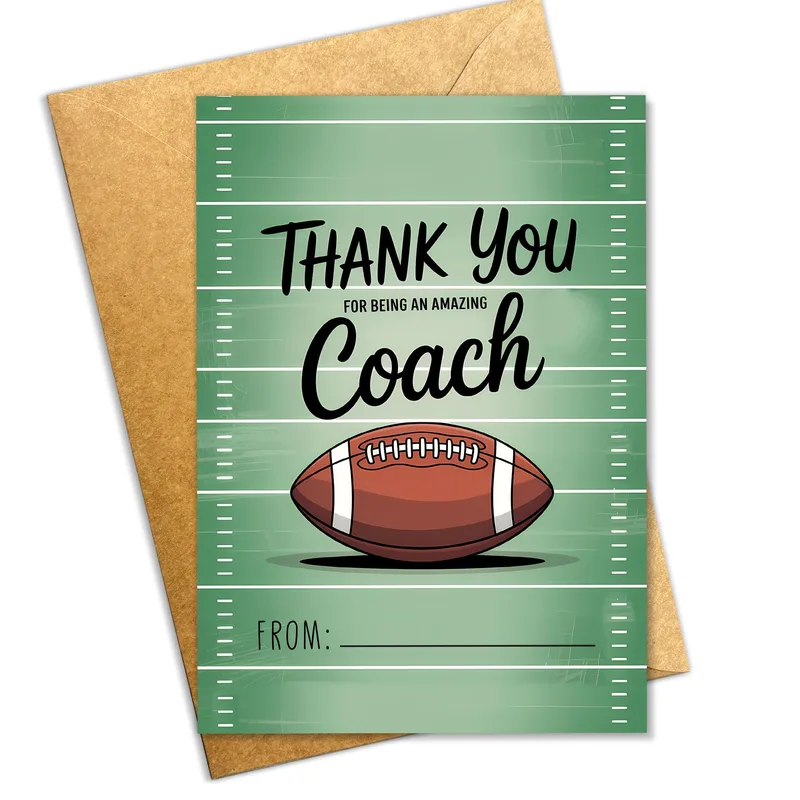 Football Coach Thank You Card for Your Team Leader