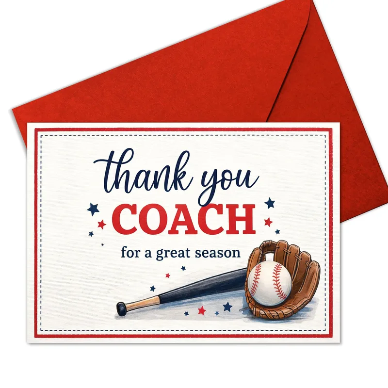 Baseball Coach Thank You Card for Season End Gratitude