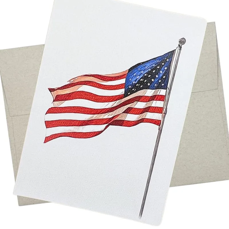 Patriotic Flag Card for a Veteran or Proud Heart