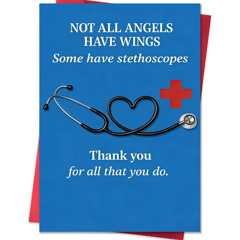 Not All Angels Card: A Thank You for Nurses and Doctors