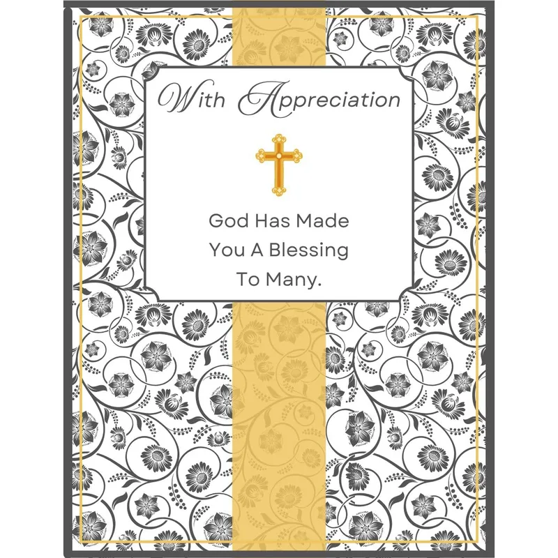 Blessing Thank You Card: Appreciation With a Gold Cross