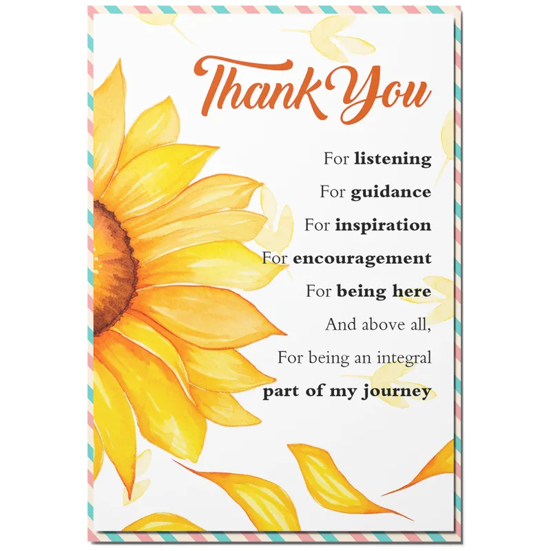 Sunflower Thank You Card with a Heartfelt Message