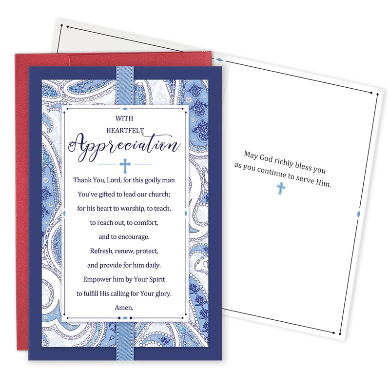 With Heartfelt Appreciation Thank Card for Your Pastor