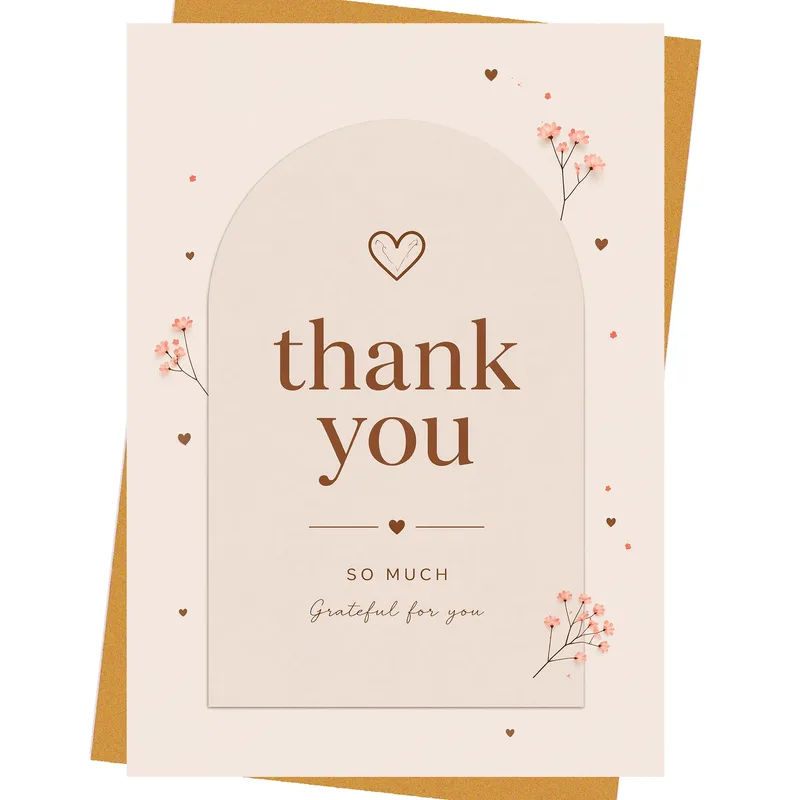 Blush Floral Thank You Card for a Heartfelt Note