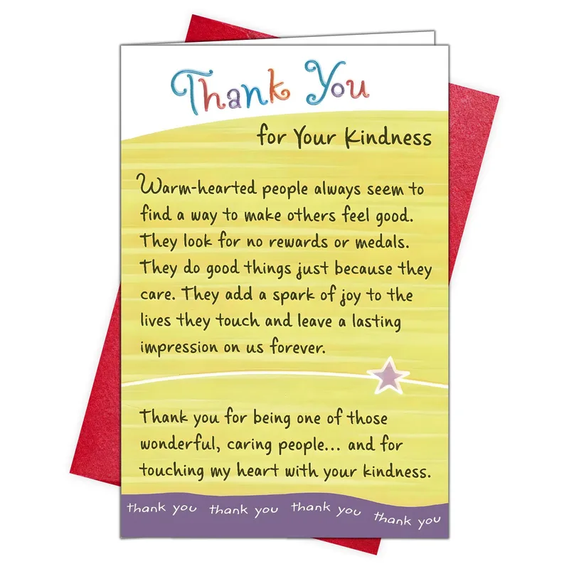 Kindness Thank You Card: Warm Words for Caring People