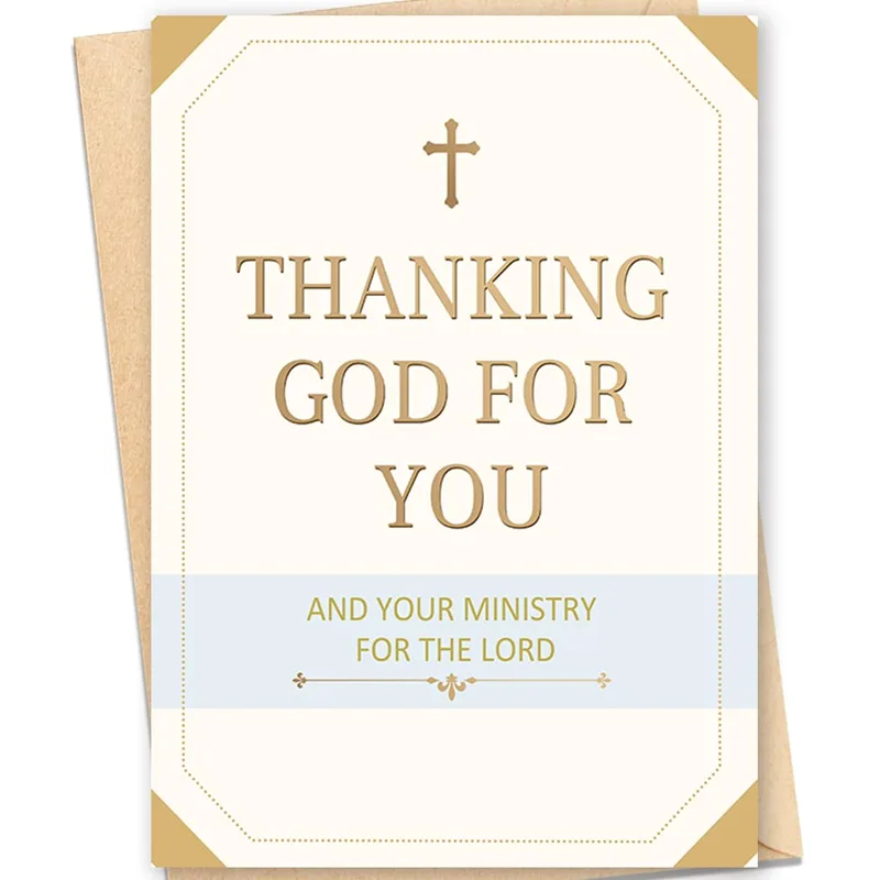 Thanks for Your Ministry Card: Gold Cross Thank You