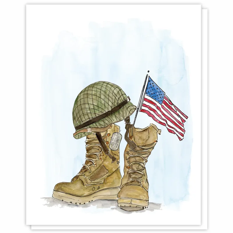 Military Boots Card: A Salute to Service and Sacrifice