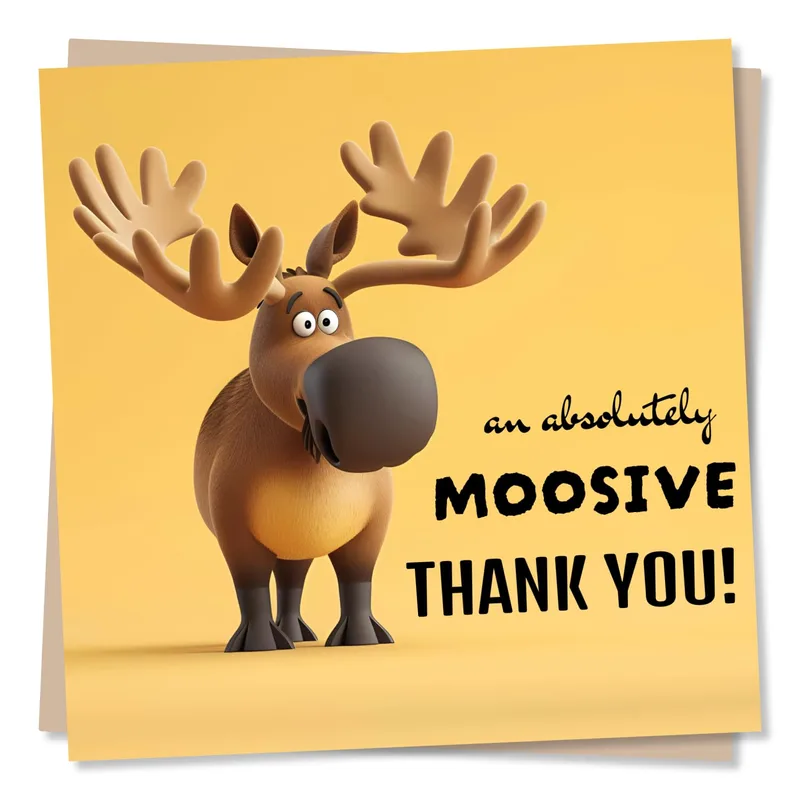Moose Thank You Card: A Big Laugh for Big Thanks