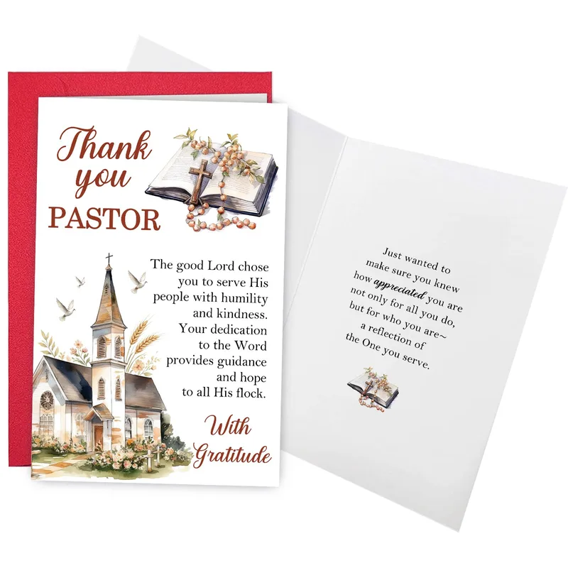 Thank You Pastor The good Card with a Church Scene