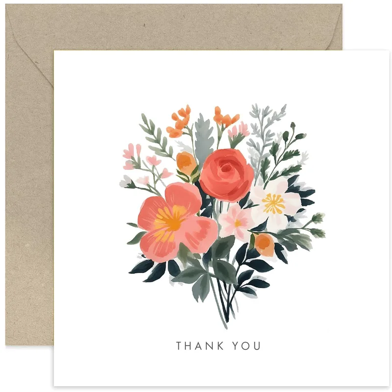 Floral Bouquet Thank You Card for Friends and Family