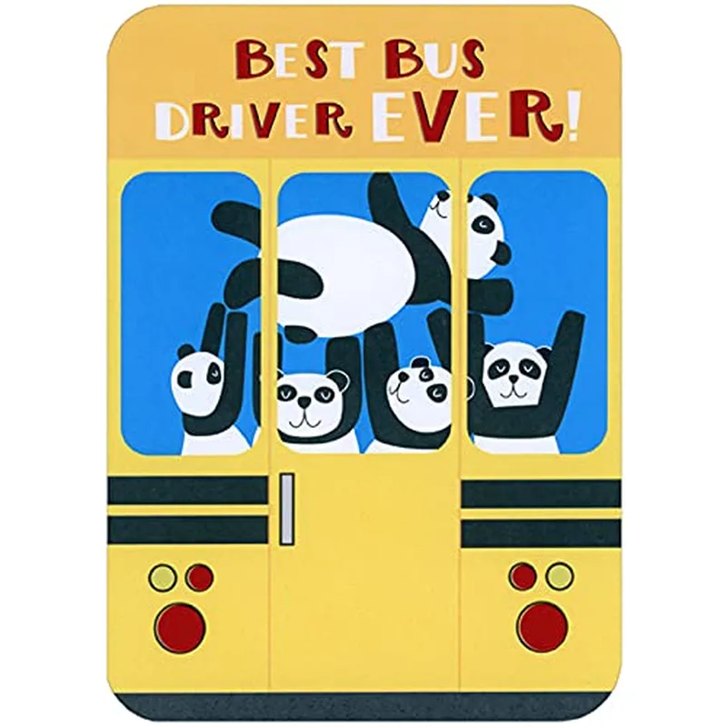 Best Bus Driver Card: Panda Bus Thank You for Kids to Send