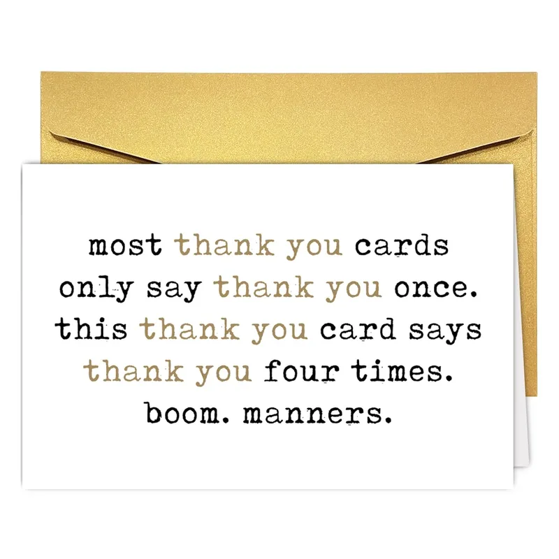 Funny Thank You Manners Card for Anyone Who Deserves Extra Gratitude