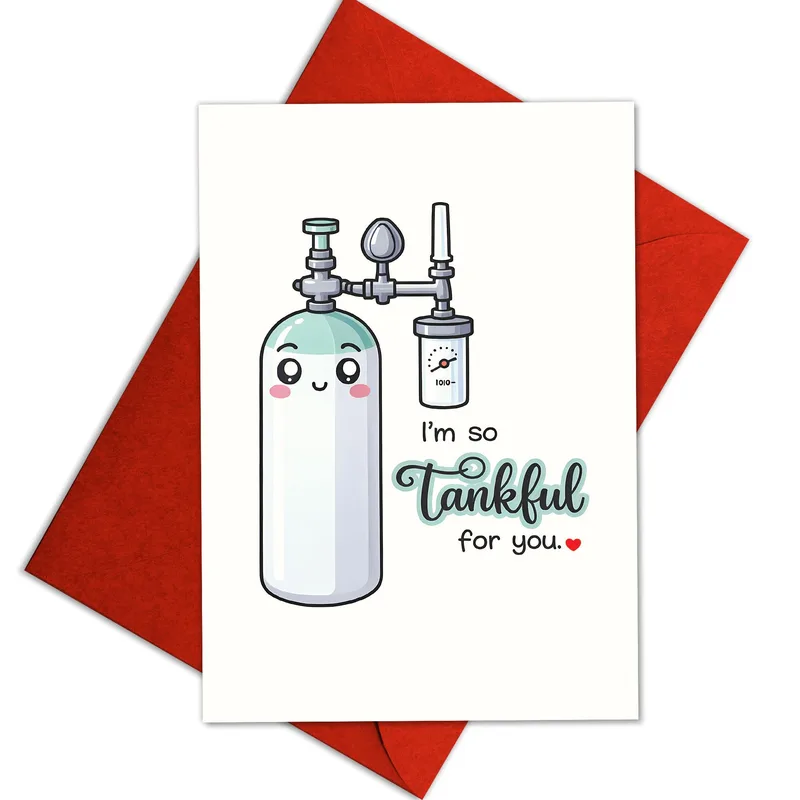 Oxygen Tank Pun Card: A Cute Thank You for Nurses and Caregivers