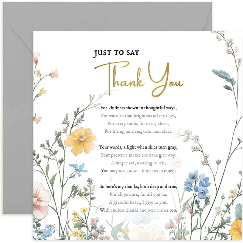 Just To Say Thank Card: Floral Meadow Thanks