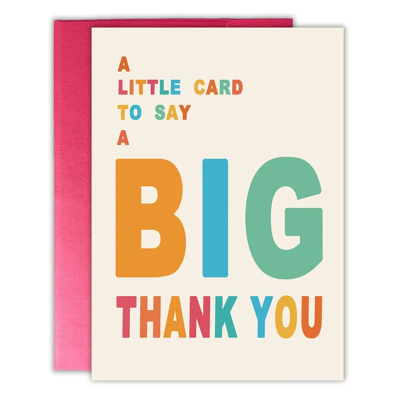Colorful Bold Typography Card: A Big Thank You