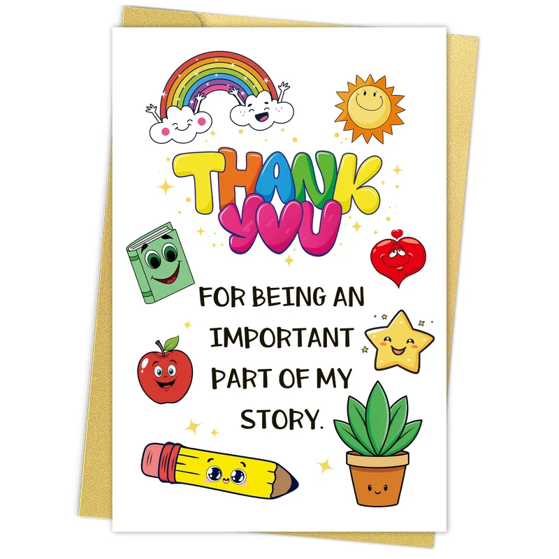 Cute School Thank You Card for Teachers and Staff