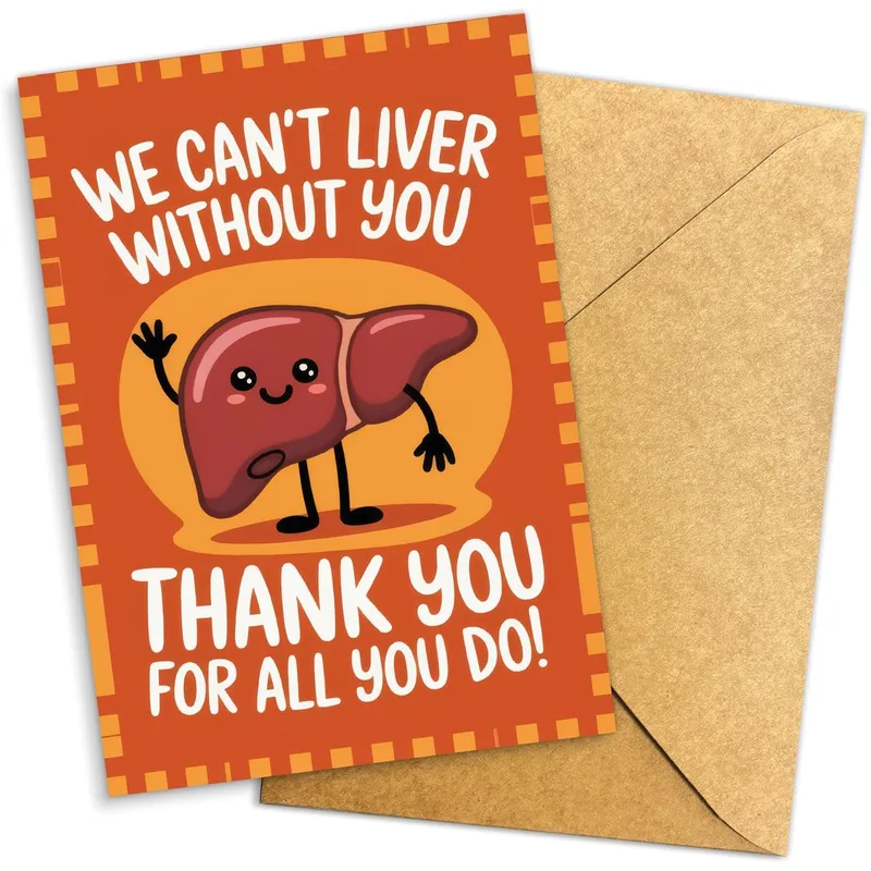 Liver Pun Thank You Card for Someone Who Keeps You Going