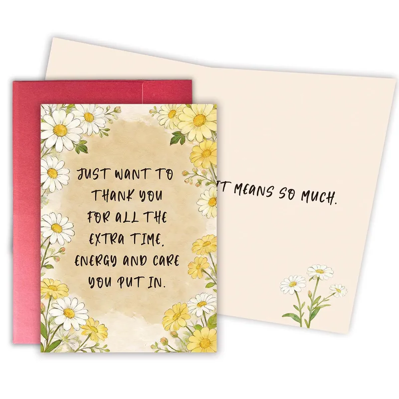 Thanks for Your Care Card with Daisy Border