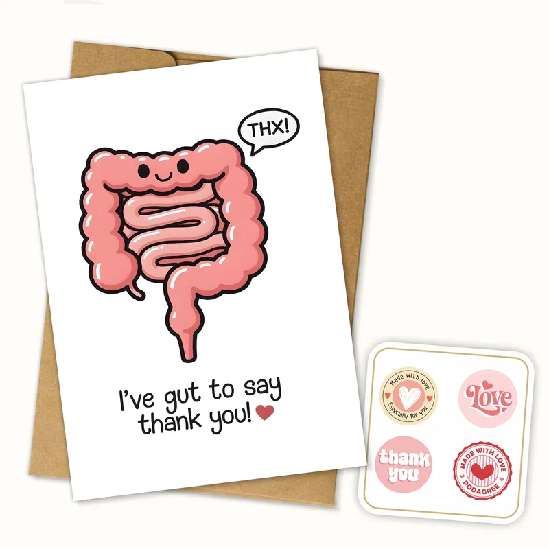 Intestine Thank You Card: A Gut-Punny Note of Gratitude