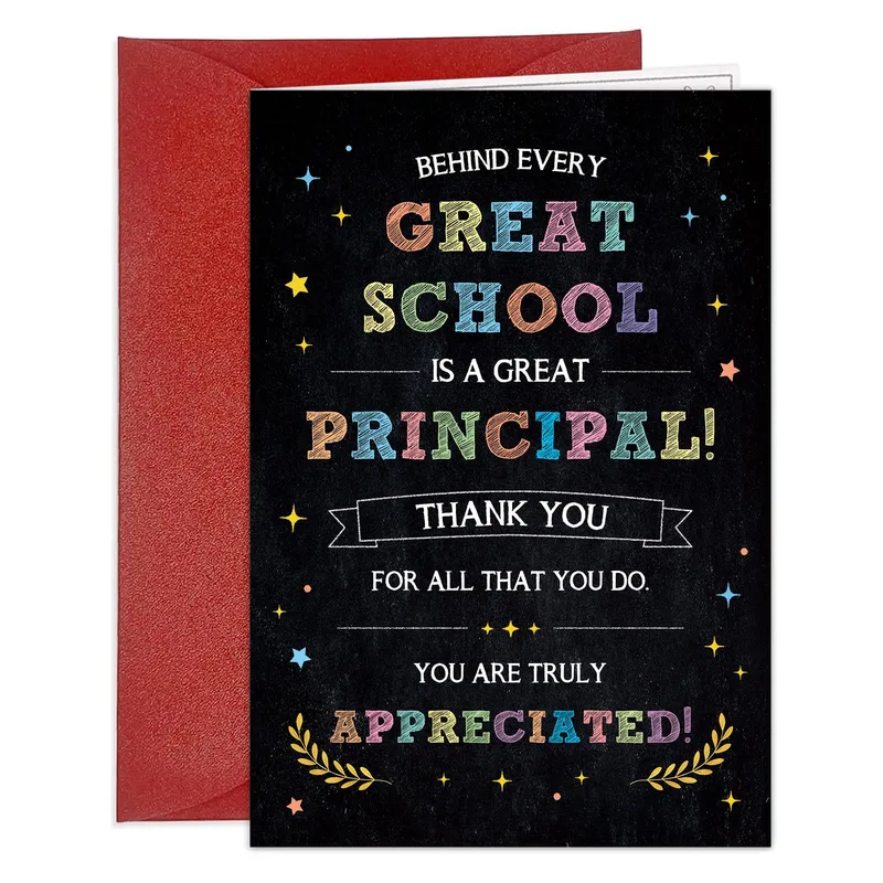 Appreciation for Principal Card: Chalkboard Thank You