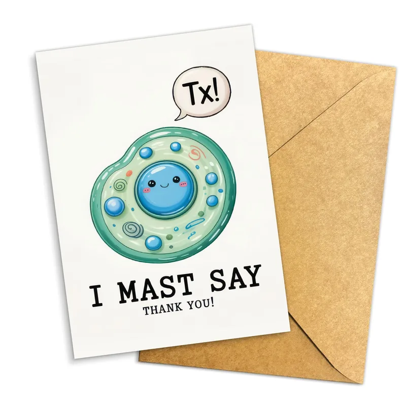 Cell Biology Thank You Card: A Funny Pun for Gratitude