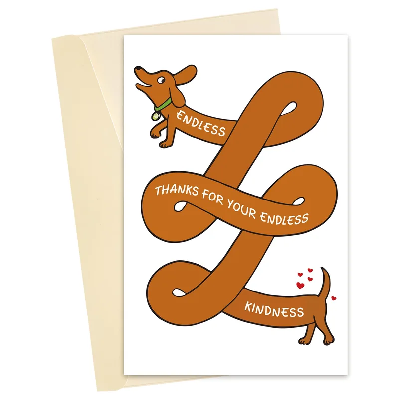 Endless Kindness Card: A Dachshund Thank You