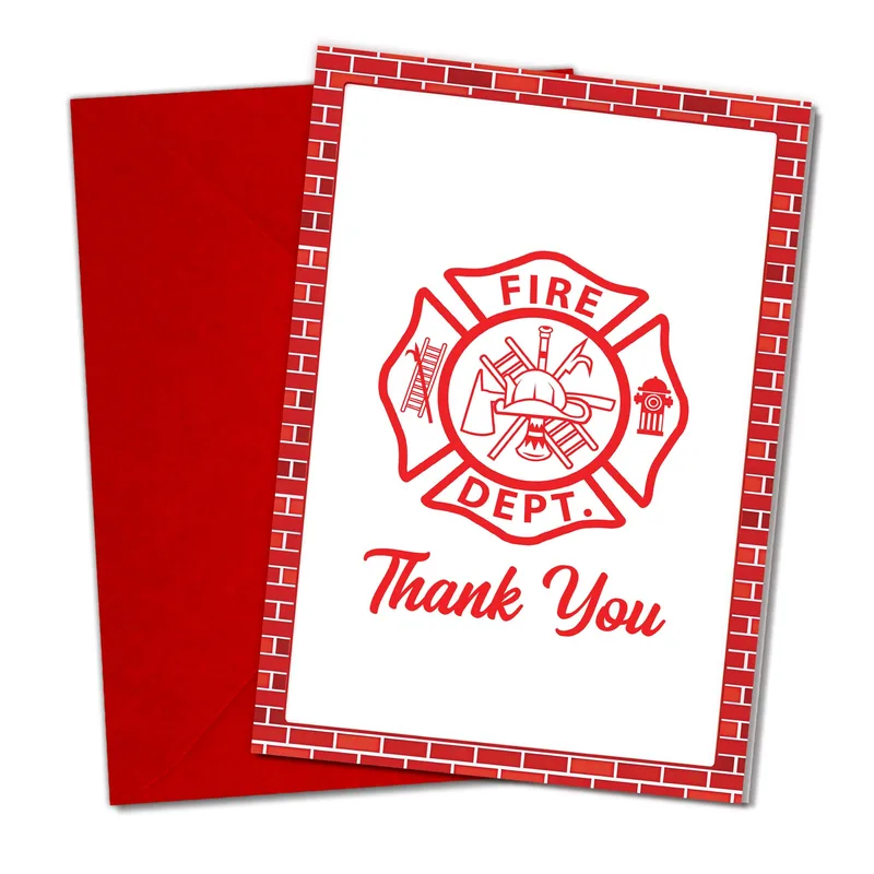 Fire Department Thank You Card for Heroes Who Show Up