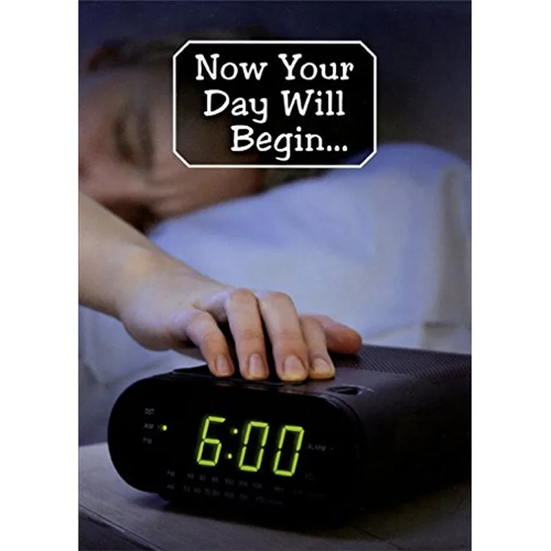 Sleeping in Retiree Card: Now Your Day Will Begin