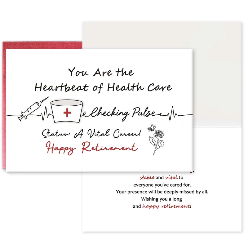 Heartbeat of Health Care Card: Retirement Card for a Nurse