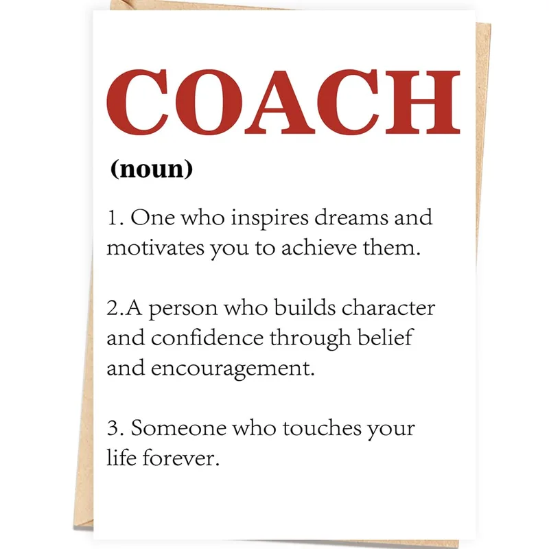 Coach Definition Card: A Dictionary-Style Thank You